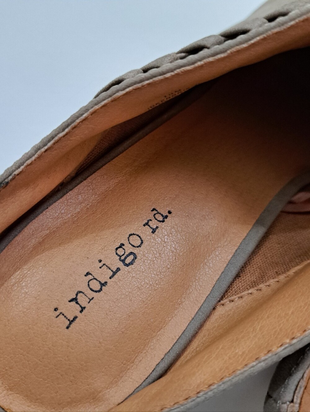 Indigo Taupe Braided Suede Pointed Toe Mules 10M - Picture 4 of 12